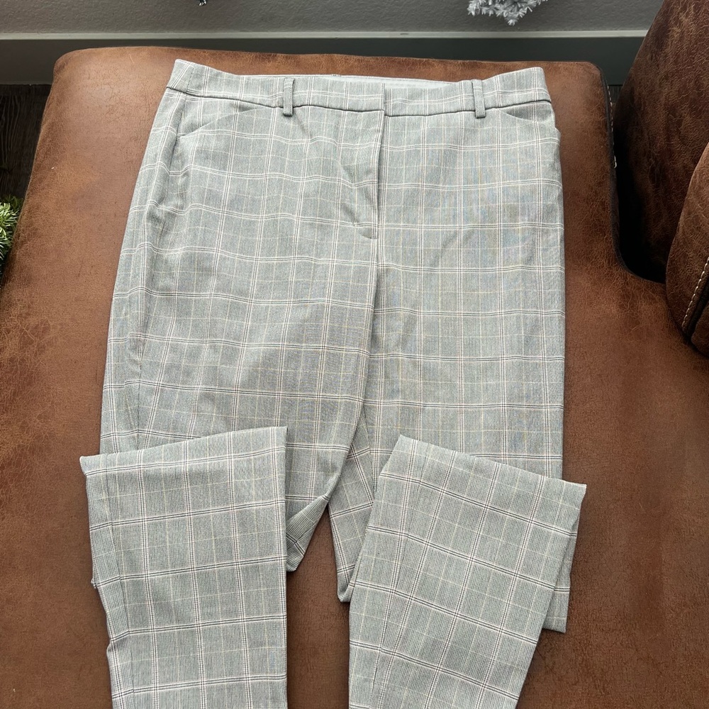 Express Light Gray Plaid Trousers